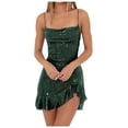thumbnail image 2 of Womens Strapless Sparkly Green Dress Carnival Dress Sequin Holiday Dress, 2 of 5