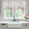 thumbnail image 4 of Birds Floral Balloon Curtains for Windows, Bedroom Curtains 54 Inch Length, Farmhouse Country Pink Flower Leaf Grey Plaid Tie Up Curtains Panels Thermal Insulated Bathroom Curtains Window 42"x54", 4 of 8