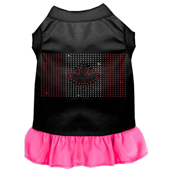 Pet Dog Cat Dress Rhinestone, "Canadian Flag"