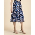 thumbnail image 3 of Moomaya Printed Layered Skirt For Women, Elastic Waist, Tiered Chiffon Midi Skirt, 3 of 8
