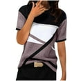 thumbnail image 2 of Wiyuqeen Women Color Block Short Sleeve Tops Summer Casual Crew Neck Fashion T Shirts Loose Comfy Classic-Fit Tees Graphi Dressy Soft Blouse, 2 of 3