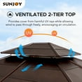 thumbnail image 5 of Sunjoy Missouri Collection 13 ft. x 15 ft. Cedar Framed Gazebo with Brown Steel 2-tier Hip Roof Hardtop, 5 of 9