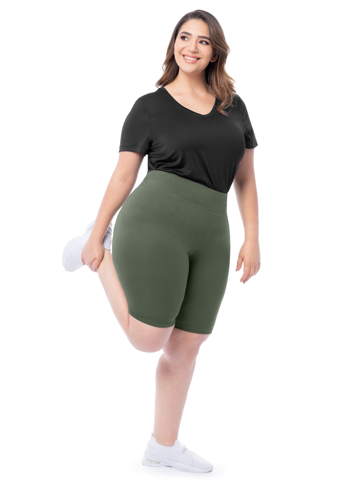 Athletic Works Women's Plus Size Core Active Dri-Works Bike Shorts, Size 0X-5X