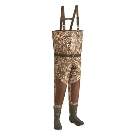 Guide Gear Men's Breathable Bootfoot Chest Waders 800 Gram Stout Sizes Realtree Max-7 8D (Medium)