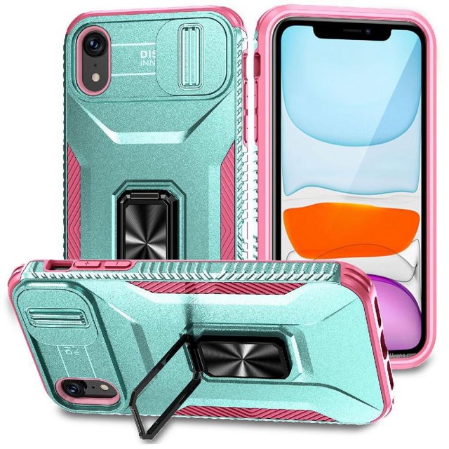 Funda para GANGXUN iPhone XR - Soporte metálico, Función magnética, Verde