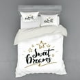 thumbnail image 1 of Saying Duvet Cover Set, Hand Written Style Typography with Doodle Stars Positive Phrase, Bedding Set with Shams and Fitted Sheet, 3 Sizes, by Ambesonne, 1 of 3