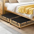 thumbnail image 5 of 2 Pack Bamboo Under Bed Storage with Wheels, 39”x20”x7.8” Lager Under Bed Storage Containers (Natural), 5 of 12