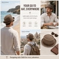 thumbnail image 4 of Summer Breathable Mesh Pork Pie Hat,Retro Straw Breathable Sun Protection Cap,Lightweight Fedora Bowler Hat, 4 of 7