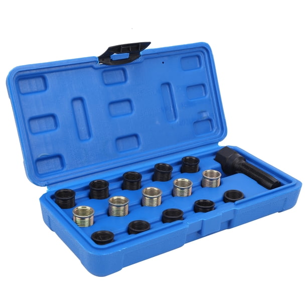 Herramienta de reparación de roscas de bujías M14x1,25, macho de roscar, kit de reenroscado portátil de acero al carbono