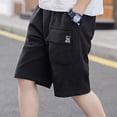 thumbnail image 4 of NIEWTR Boys Casual Cargo Shorts Lightweight Cotton Shorts with Pockets for Outdoor Adventure Play(Dark Gray,6-7 Years), 4 of 6