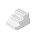 thumbnail image 4 of 3 Steps Litter Box Ramp with Filter Function, Detachable Litter Trapper, Easy Clean Adjustable Cat Litter Stair for Small & Elderly Cats, White, 4 of 11