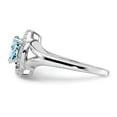 thumbnail image 4 of Sterling Silver Rhodium-plated Diam. & Aquamarine Ring Size 10, 4 of 6
