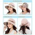 thumbnail image 5 of FNNMNNR Sun Hats for Women Packable Sun Hat Wide Brim UV Protection Beach Sun Cap - Blue, 5 of 5
