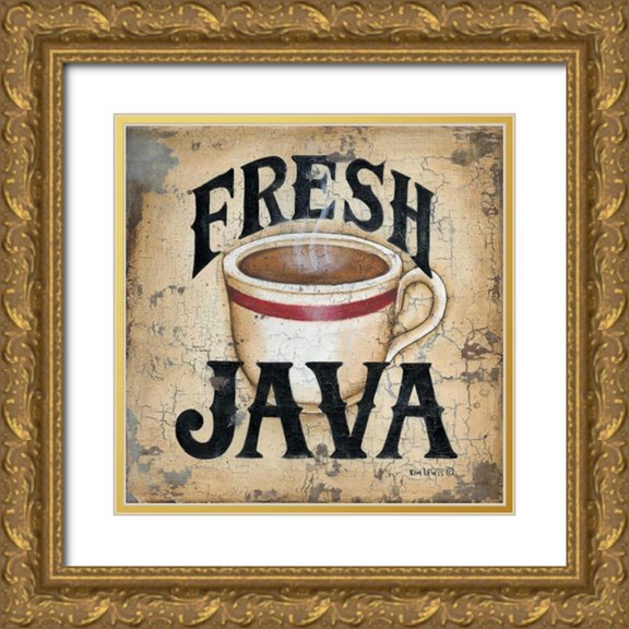 Lewis, Kim 12x12 Gold Ornate Wood Framed with Double Matting Museum Art Print Titled - Fresh Java