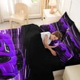 thumbnail image 4 of Castle Fairy Neon Sports Car Bedding Comforter Set 7-Piece for Teens, Light Trail Race King Bedding Sets for Edgy Bedroom, Purple Black,Black Reversible, 4 of 7