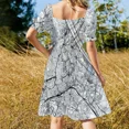 thumbnail image 4 of Vienna White Map Sleeveless Dress luxury woman evening dress long sleeve dress, 4 of 7