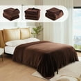 thumbnail image 6 of TEKAMON Fleece Bed Blankets Queen Size Plush Fuzzy Soft Lightweight Breathable Reversible Blanket Microfiber, 90"x90", Brown, 6 of 10