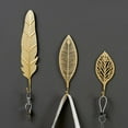thumbnail image 4 of Decorative Leaves Iron Hook Plant Modern Key Holder Wall Mounted Gold Single Prong Coat Hanger for Hallways,Living Room,Bathroom and Kitchen, 4 of 7