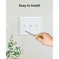 thumbnail image 6 of Superior Hub 2-Pack Triple Toggle Light Switch Cover Plate, Durable Natural Bamboo Fiber Decorative Switch Plate Covers, Pure White 3 Gang Wall Plate, Corrosion Resistant, 6 of 13