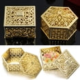 thumbnail image 3 of 1 Pc Retro Plastic Hollow Jewelry Storage Box Gold Silver Chocolate Candy Box Souvenir Trinket Organizer Wedding Favor Box Silver Hexagon, 3 of 6