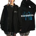 thumbnail image 3 of Deftones-Sudadera con capucha y cremallera para hombre y mujer, abrigo de manga larga de gran tamaño, estilo Harajuku, banda de Rock y Hip Hop, color blanco, ropa de calle, 2024, 3 of 5