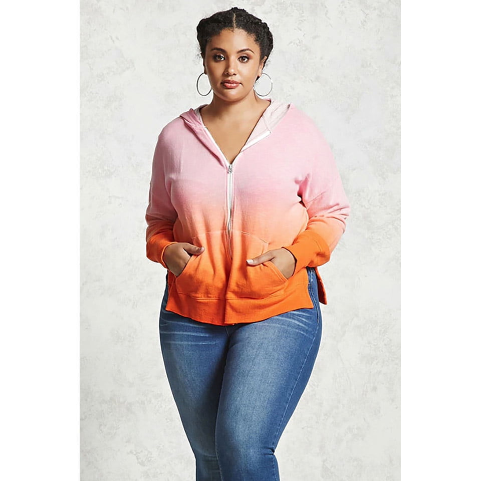 plus size orange hoodie
