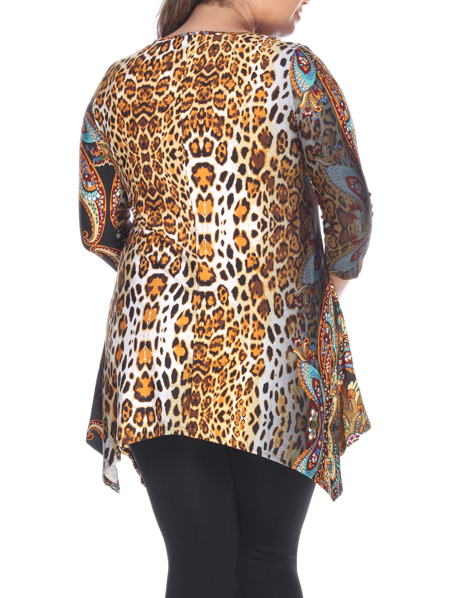 White Mark Women's Plus Marlene Tunic Top