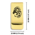 thumbnail image 2 of Stainless Steel Tribal Leo Zodiac (Lion) Classic Slim Money Clip Credit Card Holder, 2 of 2