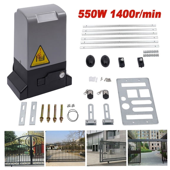 2600lbs Automatic Sliding Gate Opener Rack Driven With 2 Remotes Kit