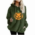thumbnail image 5 of Sakmal Halloween Womens Hoodies Green Fall Pumpkin Print Plus Size Tops Loose Fit Hoodies for Women, 5 of 5