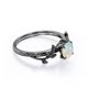thumbnail image 5 of Anillo de compromiso solitario JeenMata Ópalo Australiano 0.5 Quilates Baño de Oro Negro, 5 of 5