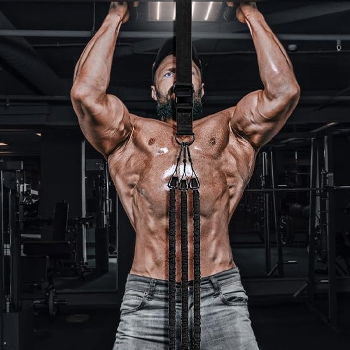 Pull Up Assistance Bands, Heavy Duty Resistance Band for Pull Up Bar, Adjustable Weight/Size with Fabric Feet/Knee Rest, Bands for Pull Up Assist for Strength Training - Style 2