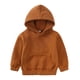thumbnail image 5 of Gibobby Conjunto de pants para niños pequeños, camisa de manga larga sólida, sudaderas con capucha, Tops y pantalones, conjunto de 2 uds para niños y trajes(Marrón, 4-5 Años), 5 of 5