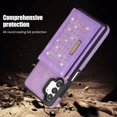 thumbnail image 7 of ELEHOLD Stylish Wallet Case for Samsung Galaxy A13 4G/5G,Flip Card Slots Diamond Bling Sparkle Design RFID Blocking Detachable Shoulder Strap for Girls Women Purse Case,Purple, 7 of 7