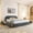 Dark Gray, variant on Harper & Bright Designs King Size Upholstered Floor Bed with Storage Drawers and Tall Curved Headboard , Modern Minimalist Platform Bed Frame with Sturdy Leg Support for Bedroom, Green