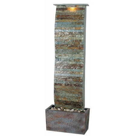 Kenroy Home Curvature Natural Slate Indoor/Outdoor Floor Fountain