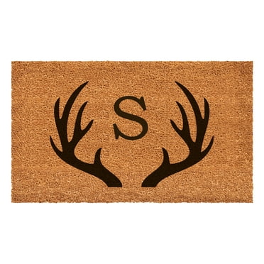 Antler Monogram Doormat, 24" x 48" (Letter S)