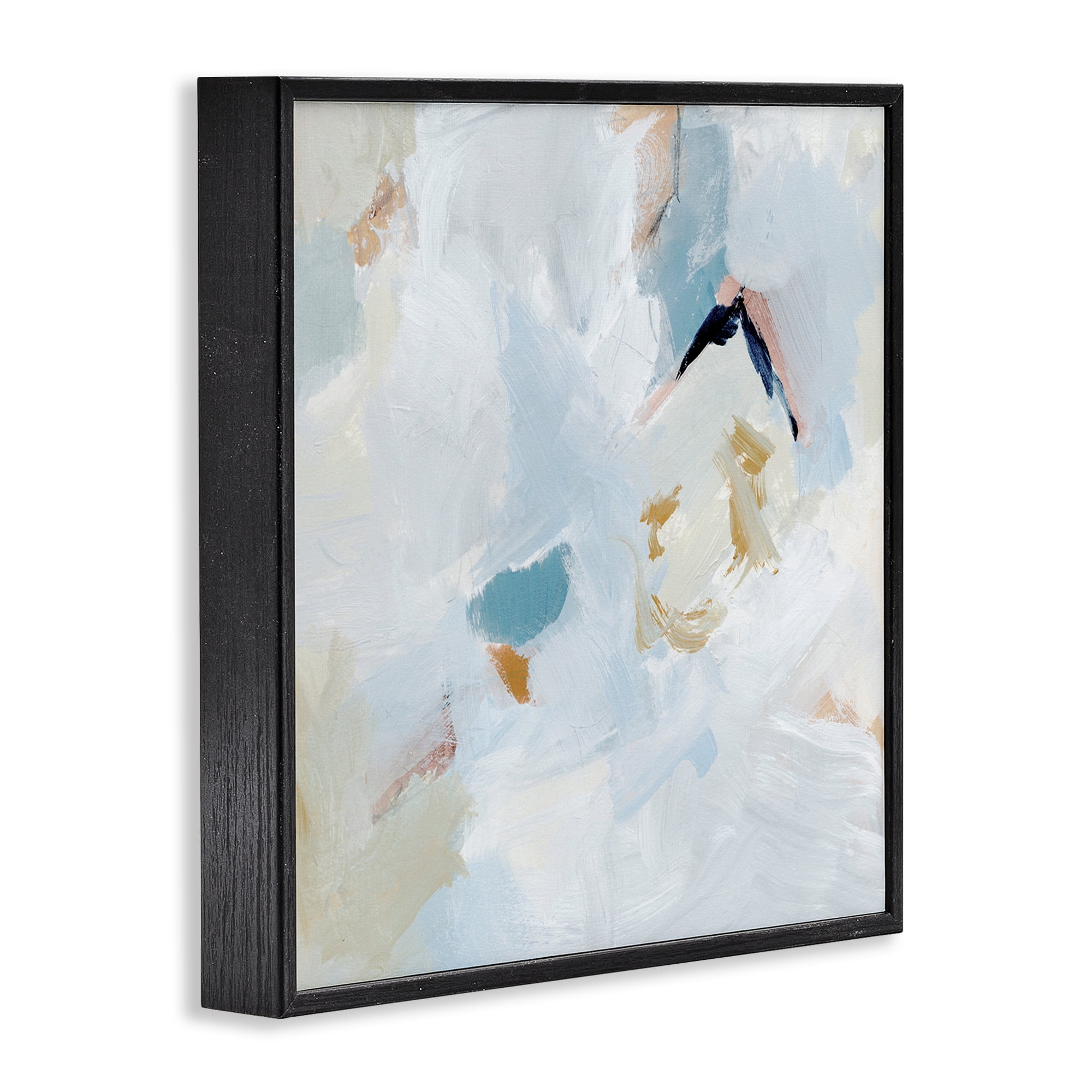 Stupell Industries Soft Subtle Abstraction Abstract Painting Black Framed Art Print Wall Art, 12 x 12