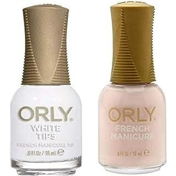 French Manicure Duo Kit Nail Polish, Orly Nail Lacquer, White Tips and Pink Nude, 0.6 oz each