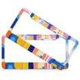 thumbnail image 2 of License Plate Cover Illustration Of An Abstract Color Scheme License Plate Cover License Plate Novelty License Plate Frame 2 Pack Retro Painting Quality Aluminum Metal License Plate Frame for Women, 2 of 6