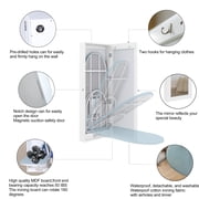 Facilehome Mounted Foldable Swivel Ironing Board Cabinet with Mirror,Heat-Resistant & Water-Repellent Cover,White