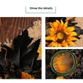 thumbnail image 5 of YIBONIKA 6-Piece Candle Holder Set with Artificial Maple Leaf and Sunflower, Halloween Home Decor, 5 of 6