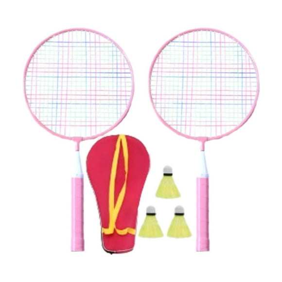Colaxi Children Badminton Tennis Set Tennis Racket Gift Interactive Toy Sturdy Badminton Racket Tennis Racquets Set for Indoor Girls Pink