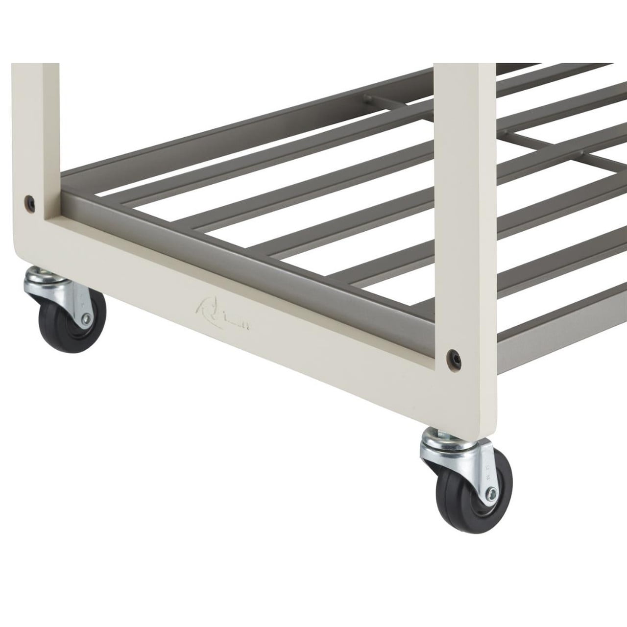 TRINITY 3-Bag White Laundry Cart w/ Champagne Poles
