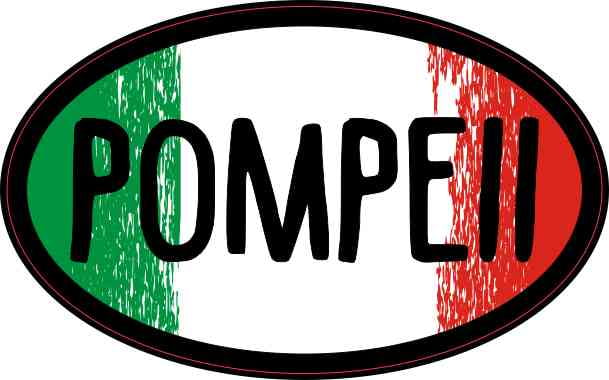4in x 2.5in Oval Italian Flag Pompeii Sticker by StickerTalk®
