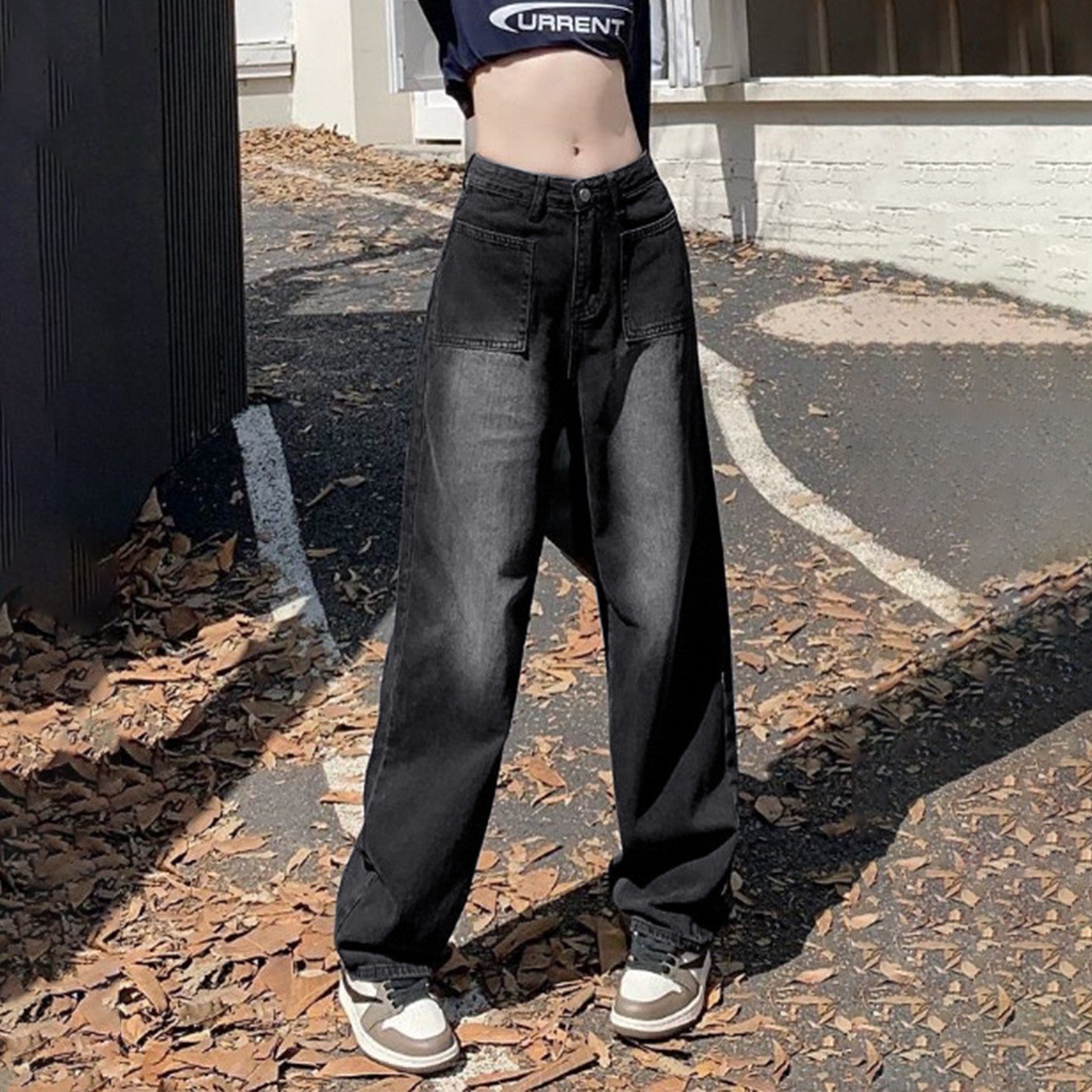 Jean Femme Grande Taille Denim Straight Jean Droit Boyfriend avec Poches Taille Haute Grandes Casual Rétro Jean pour Femme en Denim Jeans Denim Cargo Femme Jean Femme Grande Taille Denim Straight Jean Droit Boyfriend avec Poches Taille Haute Grandes Casual Rétro Jean pour Femme en Denim Jeans Denim Cargo Femme