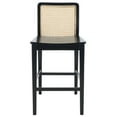 thumbnail image 5 of SAFAVIEH Benicio Square Mid Back Counter Stool, Black/Natural (Set of 2), 5 of 14