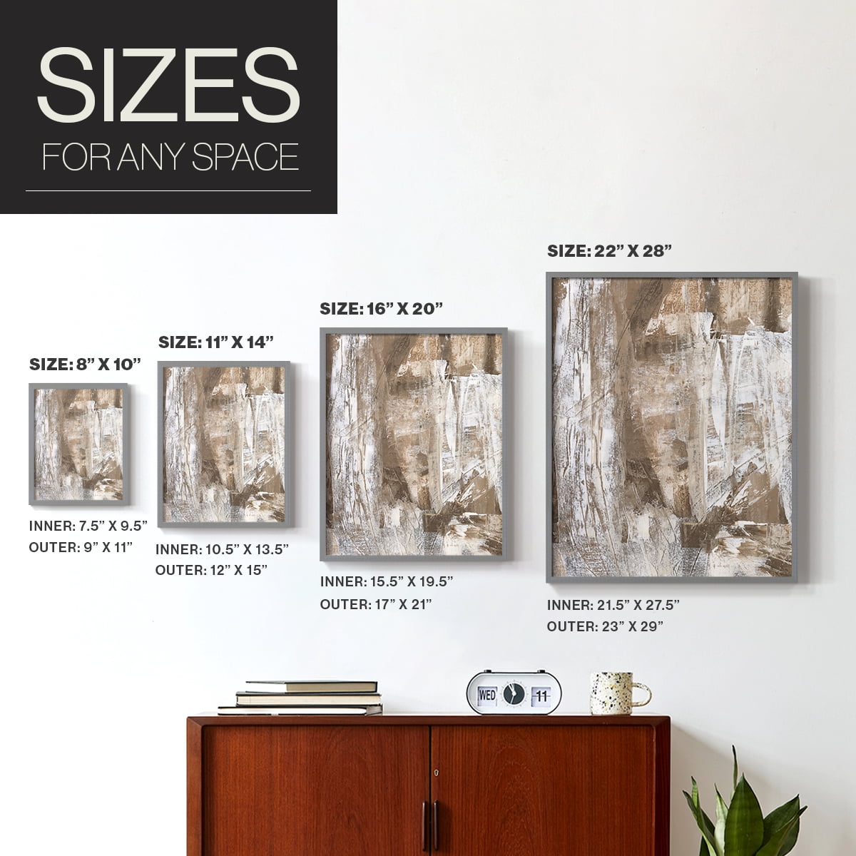 Bronzed I Framed Print in Gray Solid Wood Framed Print No Nail Hanging