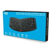 Adesso WKB-3150UB - Wireless Ergonomic Keyboard with Built-in Removable Trackball and Scroll Wheel, Split Key, Long Battery Life, Small and Portable -Compatible for Laptop/Desktop/PC/Windows XP/7/8/10