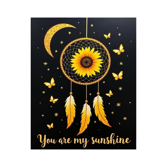 Paint by Numbers Kit for Adults, Sunflower Dreamcatcher Moon Butterflies Paint by Numbers, Easy Paint by Numbers Kit for Adults Beginner, DIY Adult Paint by Number Kits on Canvas, 12x16in Home Decor